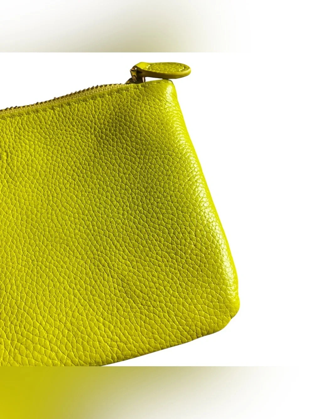 Befen Genuine Pebbled Leather Wristlet Clutch Wallet – Lime Green / Chartreuse